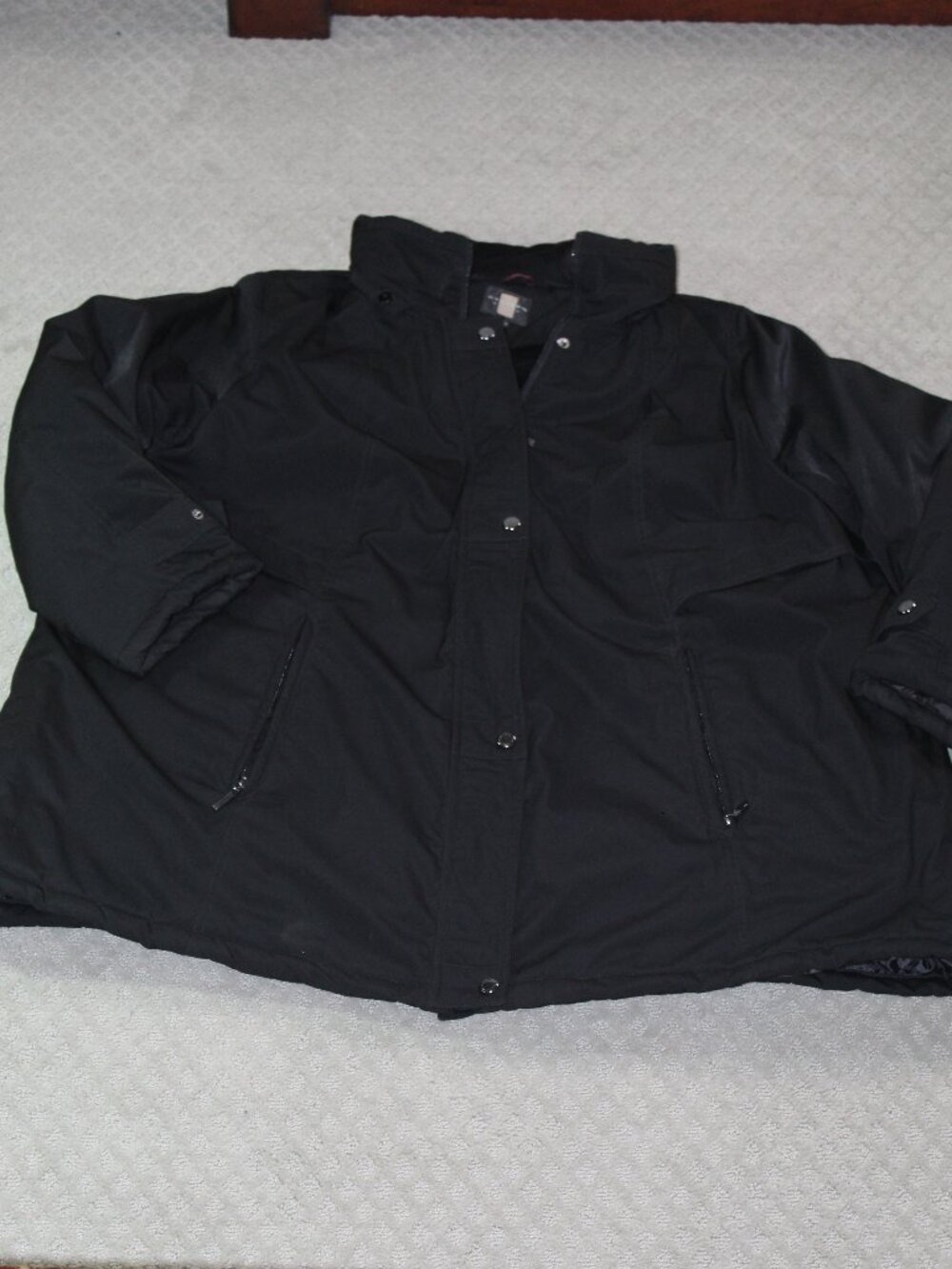 Gallery Size 3X Black Quilted Liner Coat - missing hood